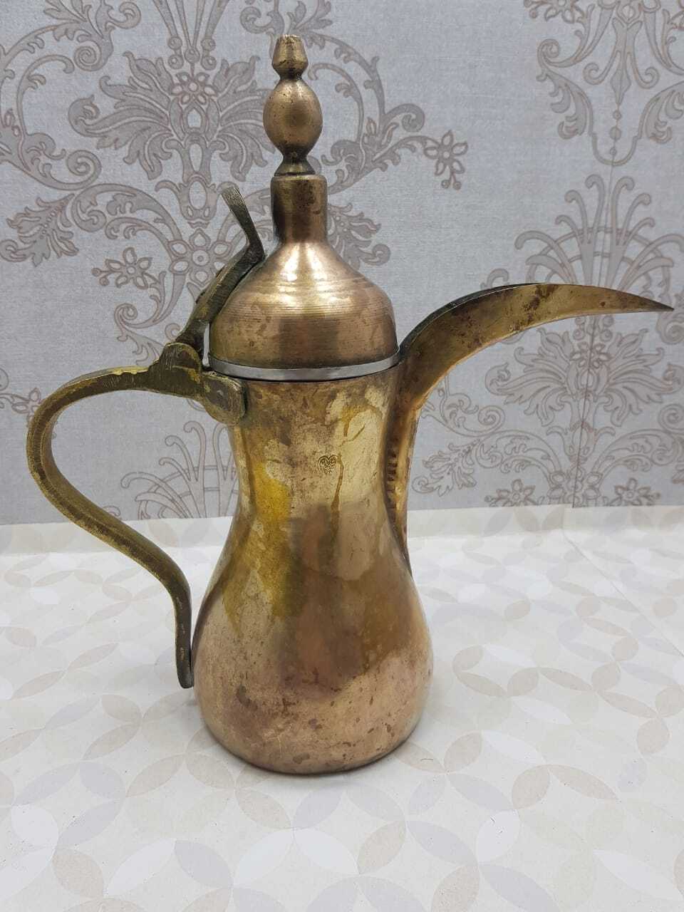 Antique Pre Saudi Arabian Najd BEDUIN Middle East BRASS DALLAH COFFEE POT Dalah